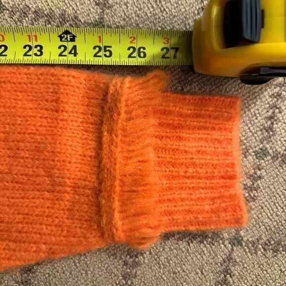 Strut and Bolt orange knit mock neck sweater with fringe detail NWOT L - Picture 7 of 11